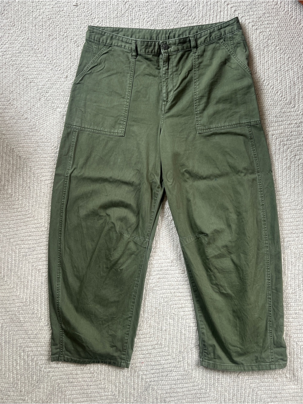 GAP Women’s Olive Green Utility Carpenter Pants Wide Leg Size 16